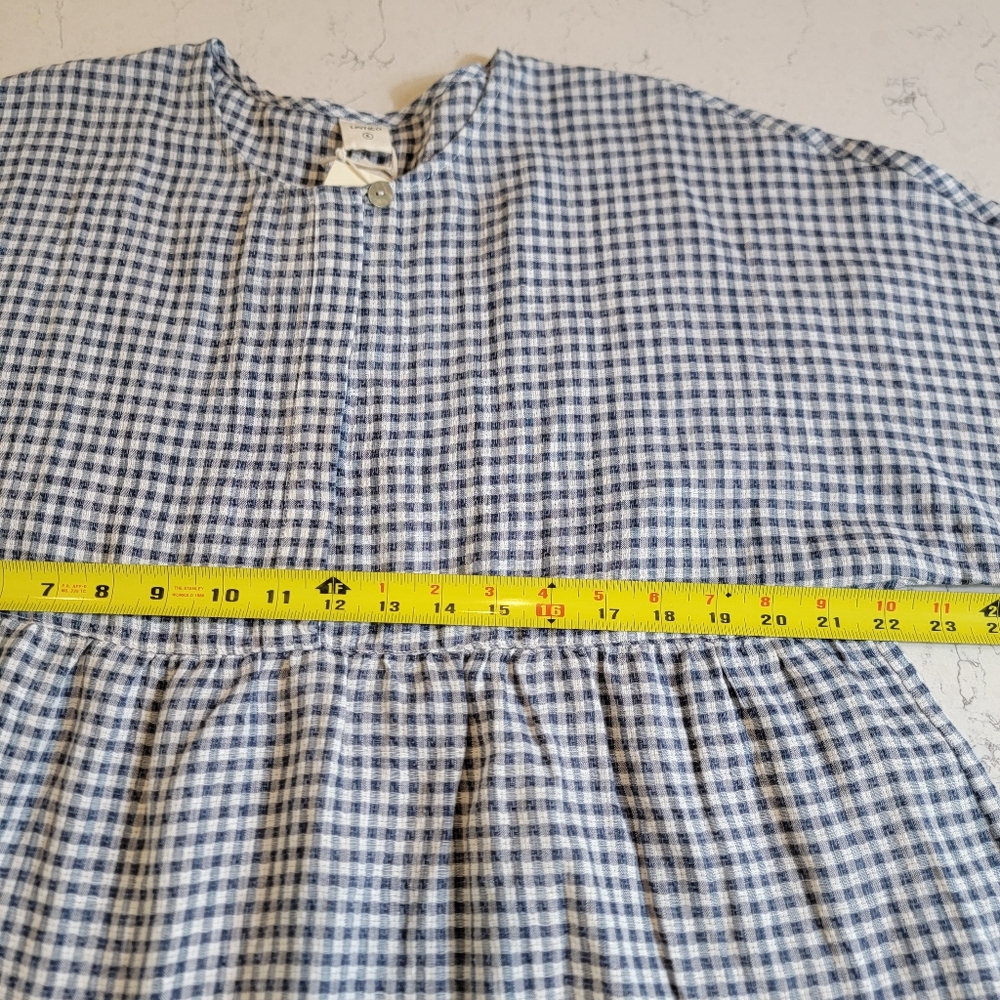 Lintico Caroline Linen Gingham Lagenlook Top Oversized Small NWT - Picture 11 of 16